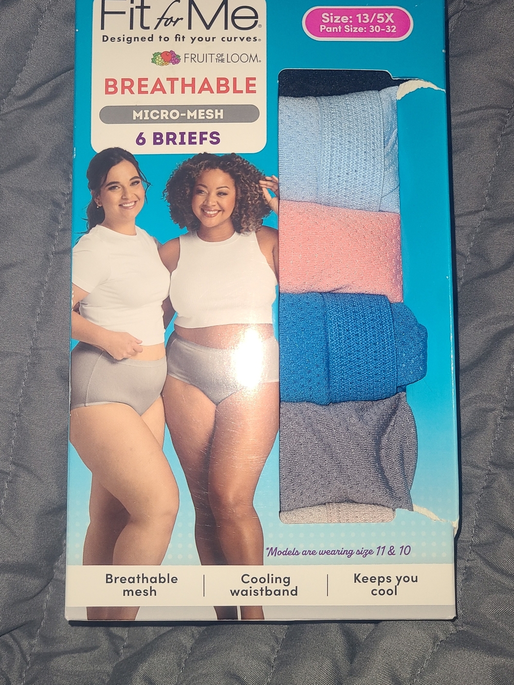 Size 13/5X Fruit of the Loom Women’s Breathable Micro-Mesh Briefs (6-Pack)